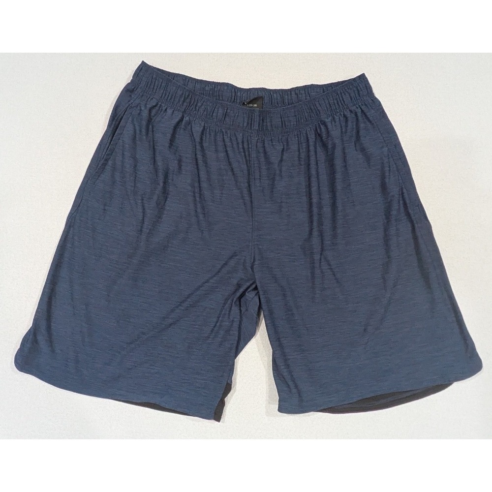 Athletic Works Shorts Mens L 36-38 Blue Excellent Heathered Gym Pockets Active